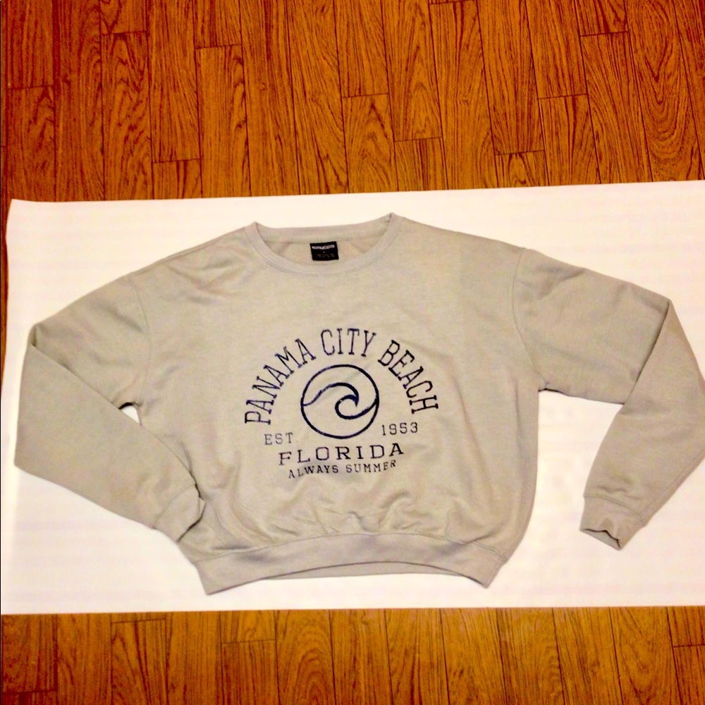 Sensations Crop Panama City Beach Sweatshirt, Xl
